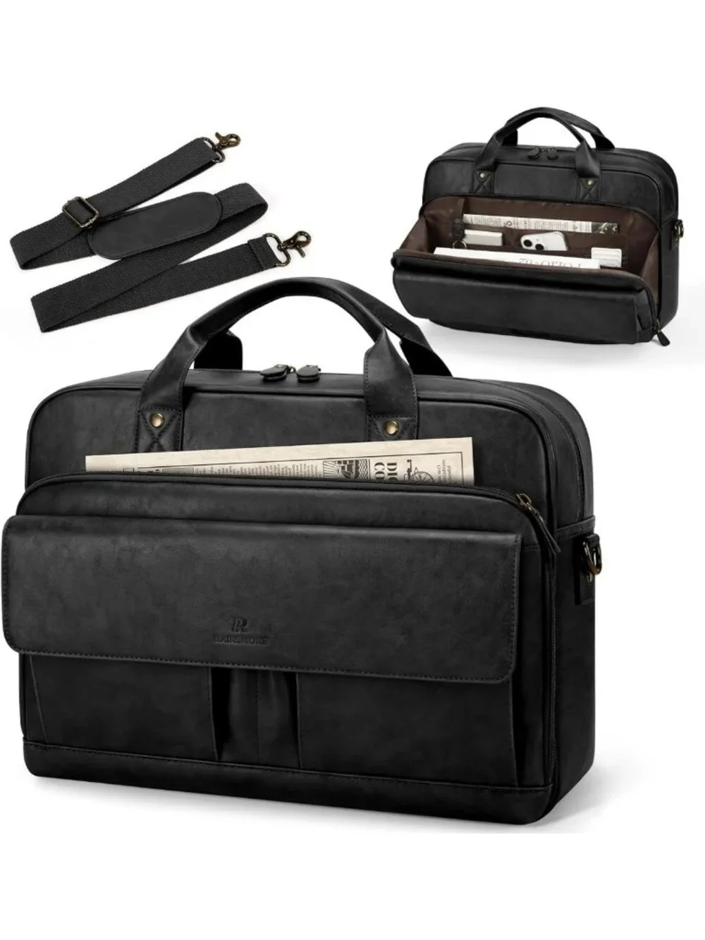 Stylish Vintage Leather Messenger Bag for 15.6